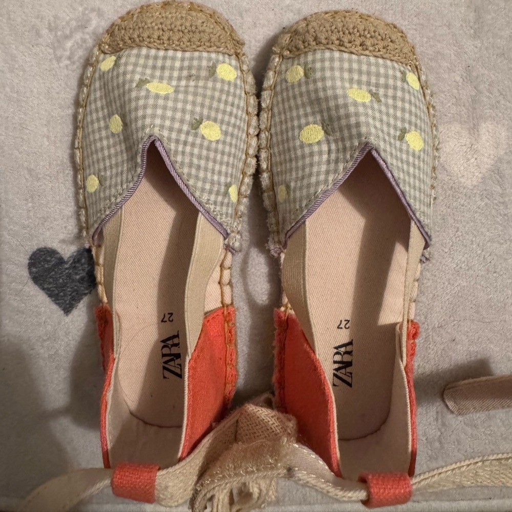 Zara girl Espadrilles - Yellow and Tan Gingham